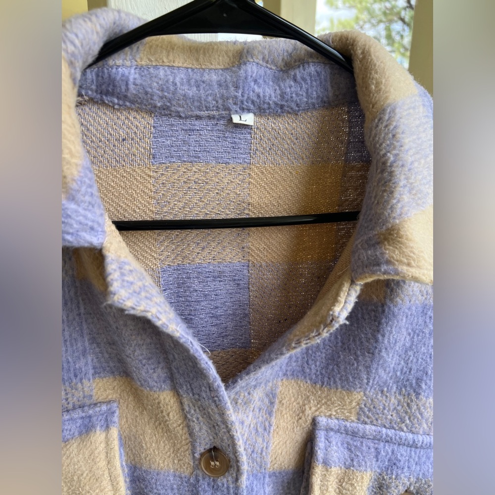 Oversized lavender Shacket - Picture 4 of 5